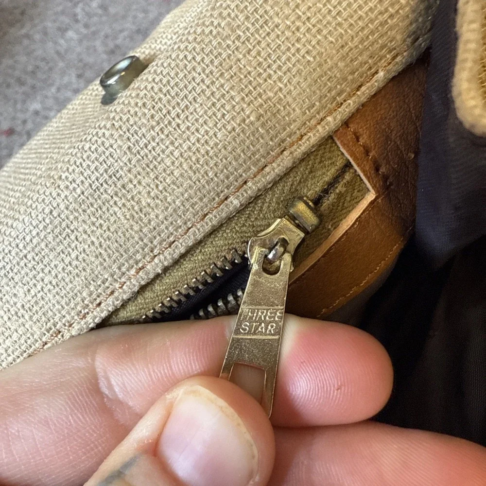 Vintage Charles Revson Attache Briefcase‎ by Ultima II Beige Brown Woven Canvas